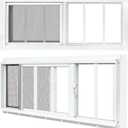 2 Pack Sliding Shed Windows 12"x29", White