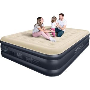 SENNOUL Air Mattress Queen with Built in Pump, Inflatable Mattress Blow Up Mattress 18 Raised Comfort,Upgraded Surface Portable Bed, Air Bed for Home, Guest, Camping, Colchone Inflable, 650 lbs
