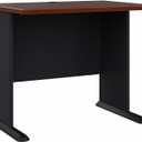 Bush Business Furniture Series A 36W Small Desk in Hansen Cherry and Galaxy, Compact Computer Table for Home or Professional Office