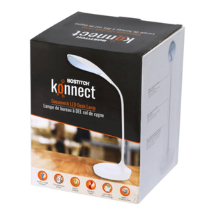 BOSTITCH Konnect Gooseneck LED Desk Lamp, White