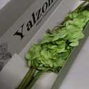 YalzoneMet Hydrangea Artificial Flower Natural Lifelike Real 21 inch Latex Long Stem 2 Light Green+2 Dark Green Hydrangea Flower Bouquets for Home Party Outdoor Wedding Table Centerpiec Decor