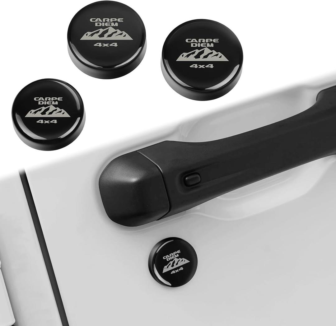 2 x Keyhole Covers for Jeep Wrangler JL Gladiator JT 2018-2025 2026 Door Security Accessories Magnetic Keyhole Door Lock Cover Waterproof Protection Item Black