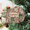GEEMBI Christmas Birthday Gifts for Women Friendship - Wooden Christmas Ornaments 2025 with Card - Thank You Elephant Gifts for Women Best Friends Bestie Sisters, Elephant Ornaments for Sisterhood