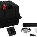 Camco 55370 Vented RV/Marine Battery Box, Double Side-by-Side - Protects Your RV or Marine Battery from Collisions and Contaminants - Holds (2) Group 24 Batteries, Black