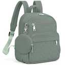 SYTRAH Mini Backpack for Women Small Backpack Purse, Anti Theft Backpack Waterproof Lightweight Puffer Back packs for Travel, Work with Coin Purse Green