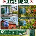 2026 Solar Ultrasonic Bird Repellent Outdoor,2 Pcs Woodpecker Deterrent for House,USB Charging & Waterproof Goose Pigeon Bird Deterrents for Outside,Birds Repeller Scare Devices for Garden Orchard