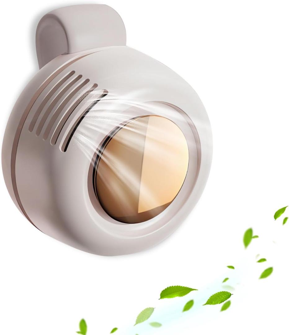 Portable Silent Mini Bladeless Fan Clip on, Portable Silent Mini Bladeless Electric Fan, For Outdoor & Travel & Office, Travel Accessories, Gift, Adjustable 3-Speed (Type-c, White)