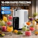 3-in-1 Slushie Machine, Ice Cream Maker & Frozen Drink Maker with 7 Preset Programs, No Ice Needed, 10 Mins Rapid Chill, 300oz/Hour, LED Display, 304 Stainless Steel, Removable Cup & Stirrer