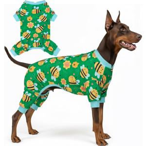 KYEESE Dog Pajamas Dog Pajamas Large Sized Dogs Stretchy Pets Pjs Velvet Pet Jammies Coat Little Bee Pets Pjs Comfy Dogs Clothes Soft Pet Onesie Costume Stretchable Clothes, XXX-Large
