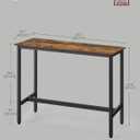 VASAGLE Bar Table, Kitchen Dining Table, High Top Pub Table, Bar Height Cocktail Table for Living Room Party, Sturdy Metal, 15.7 x 47.2 x 35.4 Inches for Narrow Spaces, Rustic Brown and Ink Black