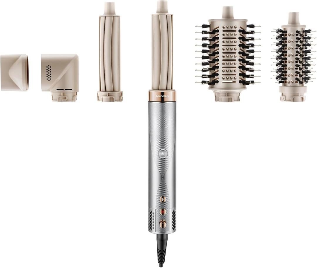 5 in 1 Hot Air Styler Wrap with Automatic Curling & Drying High-Speed Hair Dryer Brush with Negative Ion Technology for Frizz Control & Long Lasting Styles AirEdge A3 (Compact)