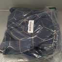 Deconovo Blackout Curtains, Thermal Insulated & Noise Reducing, Diamond Foil Print  Grommet Top, 2 Panels, Soft Drape Polyester for Bedroom/Living Room, Navy Blue 52" W x 95" L