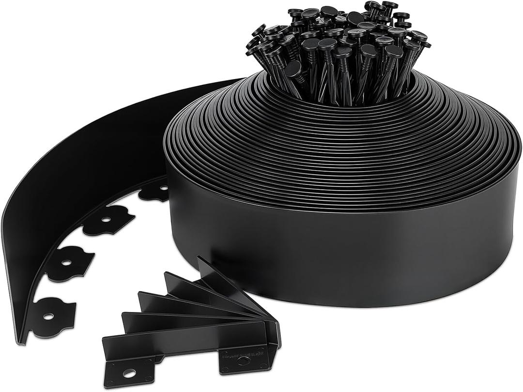 Landscape Edging 4 Inch Tall 80 FT, Garden Edging for Landscaping with 90 Pcs Anchoring Spikes & 5 Connectors, Flexible Garden Border Edging for Landscaping, Yard Lawn, Flower Beds