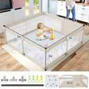 Fodoss Baby Playpen with Mat - 59x59in Playpen for Babies and Toddlers, Kids Play Pen, Extra Large Baby Play Pen, Big Playard for Infants
