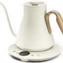 Electric Kettles, INTASTING Gooseneck Electric Kettle, 1 Temperature Control, Stainless Steel Inner, Quick Heating, for Pour Over Coffee, Brew Tea, Boil Hot Water, 0.9L (Morandi White)