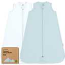 2-Pack Baby Sleep Sacks, Zipper Wearable Blanket - 0.5TOG Organic Cotton, Lightweight, Soft Cozy Toddler Sleeping Sack 6-12 months, Easy to Wear Large Newborn Transition Swaddles Sleep sacks (Glacier, Medium)