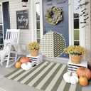 OJIA Outdoor Rug 3'x5', Washable Entryway Rugs Indoor Fall Front Door Mat Cotton Woven Checkered Front Door Rug Small Area Rug Halloween Doormat for Porch Kitchen Patio Bathroom (Green/White/Tan)