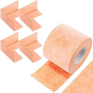 Nuanchu Waterproof Seal Kit for Shower Include 100ft Waterproofing Membrane Band Roll 4 Inside Preformed Seamless Corners for Shower Room Tiles Walls Bathroom Floors