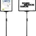 STARVAST 3 PCS Adjustable Sign Holder, 8.5x11 inch Sign Poster Stand, Vertical and Horizontal View Sign Holder, Reusable Floor Standing Sign Stand for Display, Advertisement, and Outdoor, Black