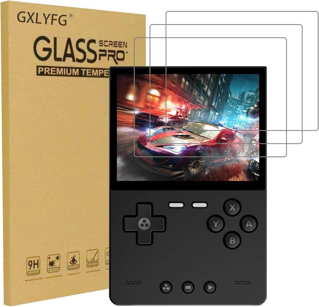 3 Pack Tempered Glass Screen Protectors Compatible with Trimui Brick, Anti Scratch, Bubble Free, 9H Hardness