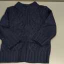 Toddler Boys' Girls' Cable Knit Pullover Sweater Quarter Zipper Long Sleeve Fall Winter Knitwear Outfit (18-24 Months, Navy Blue) 90