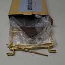 FSyueyun 2-Tier Corner Bathroom Counter Organizer, Tool-Less Installation Corner Vanity Organizer Small Plastics Countertop Makeup Tray Skincare Perfume Organizers (Gold & Brown)