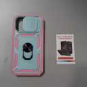 Case for iPhone 14 Pro Max, Shockproof Impact Resistant with Slide Lens Protective Cover Case for iPhone 14 Pro Max 6.7 inch (Pink Green)