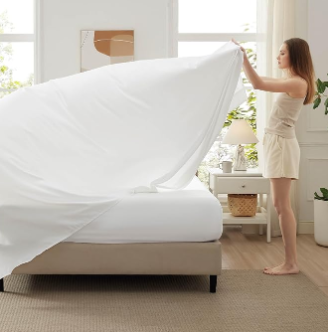 Bedsure Queen Sheet Set - 3 Pieces Soft Queen Size Sheets - Breathable & Cooling - Hotel Luxury - Easy Care Polyester Microfiber Bedding for Women, Men, Bright White