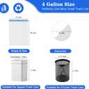 Small Trash Bags 4 Gallon, 360 Count -1.2 Mil Drawstring Mini Garbage Bags, White Plastic Trash Can Liners for Bathroom Accessories, 15 Liter, Bedroom, Dorm Room Essentials, Office