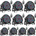 U`King Stage Lights 10 Packs 36LED RGB LED Par Lights, 7 Channel DJ Party Lights with Remote Control & DMX Controller Sound Activated Uplights for Events Birthday Bar Dance Decoration