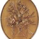 SIKOO Vintage Wall Sculptures Gold Flower Wall Art Hand Painted Ornate Wall Hanging Decoration Antique Pediment Wall Statue Ornament Decor Gallery for Kitchen Bedroom Living Room,Gold