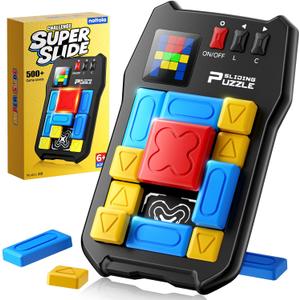 Super Slide Puzzle Games, 500+ Challenges Brain Teaser Puzzle Toy with Unblocking Logic, Stocking Stuffer for Kids Ages 6+ & Teens, Portable Travel Game, Christmas & Birthday Gift for Girls and Boys