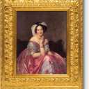 Solid Wood Frame for 8x10 Canvas Paintings, Finished Antique Ornate Patterned Gold Canvas Frames for Oil Painting Art Prints, for Home Living Room Wall Decor (Empty Frame Only, No Backboard and Glass)