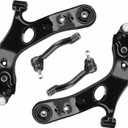 Front Lower Control Arms w/Ball Joints + Outer Tie Rod Ends Suspension Kits Replacement for 2006-2018 Toyota RAV4 (4pc)
