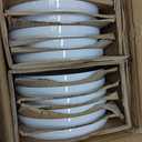 BTaT- White Porcelain Dessert Plates, 8", Set of 12, Christmas