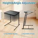 Max Pro Larger Folding TV Tray Table, XL Adjustable Foldable TV Table with 6 Height, 425% Thicker HDPE Plastic Table for Eating, Laptop, Snacks, Dinner Laptop on Couch & Bed, Black