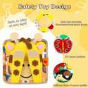 Giraffe Busy Book for Toddlers 1-3,Montessori Toys Toddler Busy Board for 1 Year Old, Felt Quiet Book Sensory Learning Activity Books, Airplane Car Travel Toys, Gifts for Boys Girls 1+