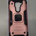 for Redmi Note 9/for Redmi 10X 4G M2003J15SC Case with Tempered Glass Screen Protector, [Military Grade] Magnetic Car Ring Holder Mount Protective Cover Case for Xiaomi Redmi Note 9 (rose gold)