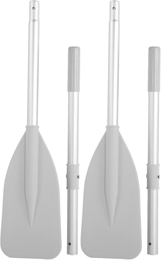 Boat Oars, 2Pcs Oars for Row Boat of Oars 51.97" Long with Oar Locks, Split Shaft Aluminum Oars Canoe Kayak for Inflatable Boat Rubber Dinghy Water Marine Sports