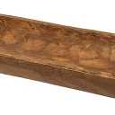 Decorative Wooden Dough Bowl Decor Approx 30 Inch, Hand Carved Rustic Wood Long Dough Bowl, Large Carved Dough Bowl, Long Wooden Bowl, Bread Shaped Bowl Wooden Large Dough Bowl Centerpiece Made in USA