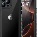 Lanhiem for iPhone 16 Pro Max Case, IP68 Waterproof Dustproof Shockproof Cases with Built-in Screen Protector, Full Body Heavy Duty Rugged Phone Cover for iPhone 16 Pro Max - 6.9 inch (Black/Clear)