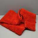 Christmas Luxury Chenille Bathroom Rugs - 2-Piece Set, Soft Plush Anti-Slip Bath Rug + U-Shaped Toilet Mat, Microfiber Shaggy, Super Absorbent - 36''x24'' + 24''x20'', Red