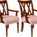 Havawish Large Dining Room Chair Seat Covers with Armrest Dining Chair Slip Covers Protectors(2 Pcs,Light Pink)