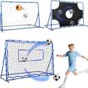 Soccer Goal 3-in-1, Tear-Resistant Target/Rebound Net, Precision & Corner Kick Training for Kids Teenagers Ball Control 6x4FT