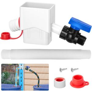 Downspout Diverter, Diverter for Downspout, Rain Barrel Diverter Kit Downspout 3"x 4" and 2"x 3", Rain Barrel Diverter Kit with Adjustable Valve, Diverts Water Into Rain Barrel,4.6ft Hose  White