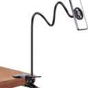 LenTok Cell Phone Stand Holder for Bed Laying Down, Lazy Bedside Phone Mount with Clamp Clip for Desk, Desk Tripod for iPhone, Compatible with Magsafe All Smartphone