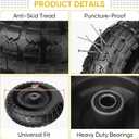 TICONN 4.00-6 Tire and Wheel Flat Free, 2 Pack 13" Solid Tires with 5/8" Axle Bore Hole and Double Sealed Bearings, Perfect for Wheelbarrow, Garden Cart, Wagon, Dolly (Black, 2PK)
