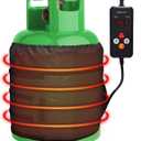 Propane Tank Heater Blanket - UL Certified Safe Warmer with Digital Temperature Control & 24H Timer (41F-122F), Universal Fit for 5-45 LB LP Gas Cylinders Black