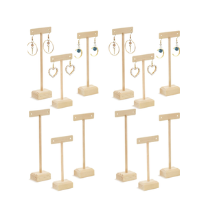 Marsui Earring Display Stands for Selling Set Wooden T Bar Jewelry Display Stand Holder for Necklaces Bracelet Showroom Trade