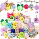 Equsion 30 Pcs Mini Cute Plush Keychain Bulk Christmas Gifts bulk Bag Purse Charm Christmas Stocking Stuffers Goodie Bag (Lovely)